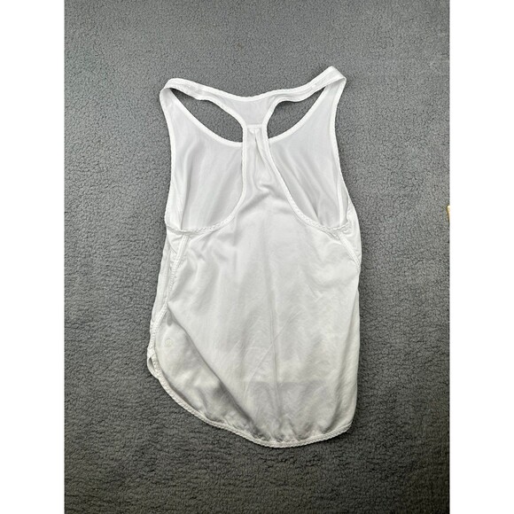 Lululemon cotton blend Flowy Racerback tank singlet White... sz 10 - Picture 4 of 8